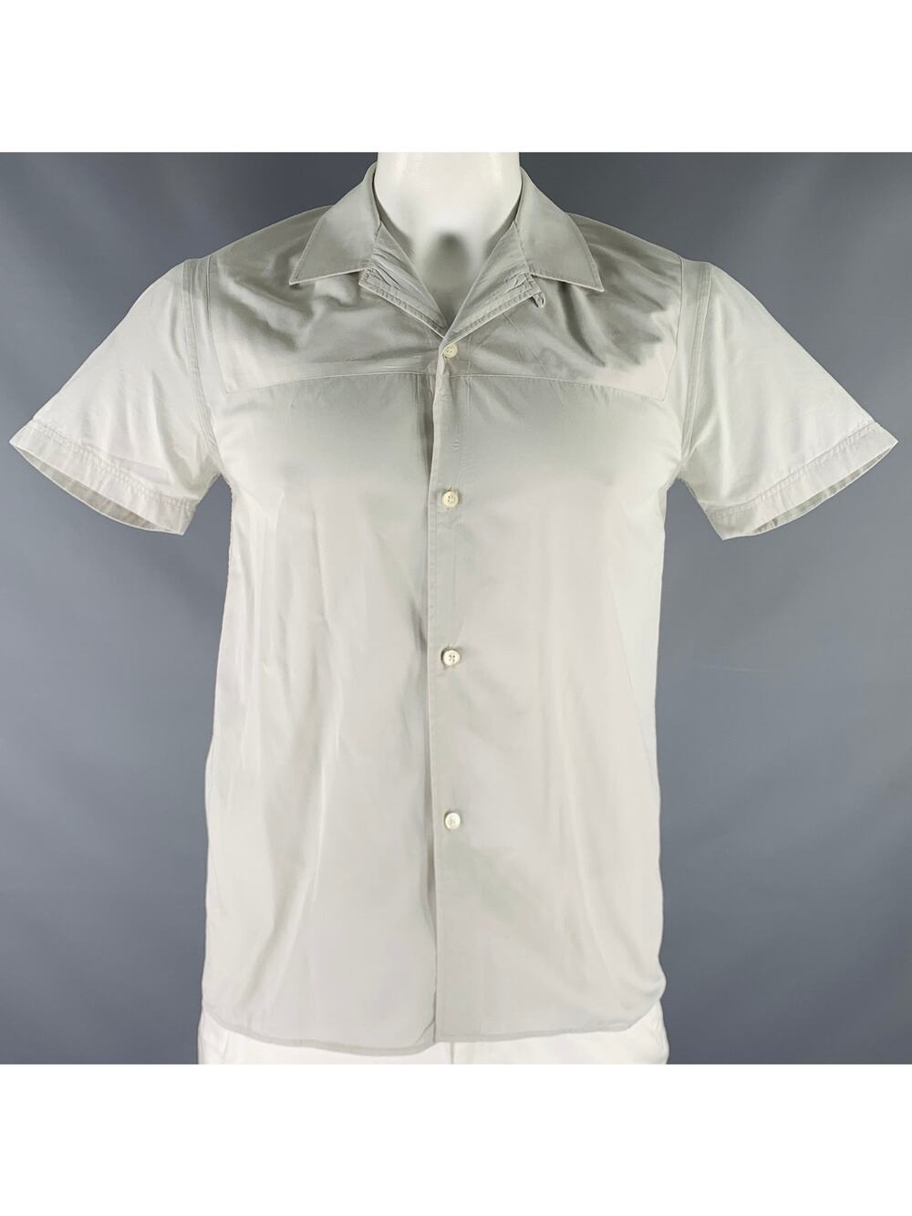 MARC JACOBS Size 44 Grey Light Blue Cotton Short Sleeve Shirt